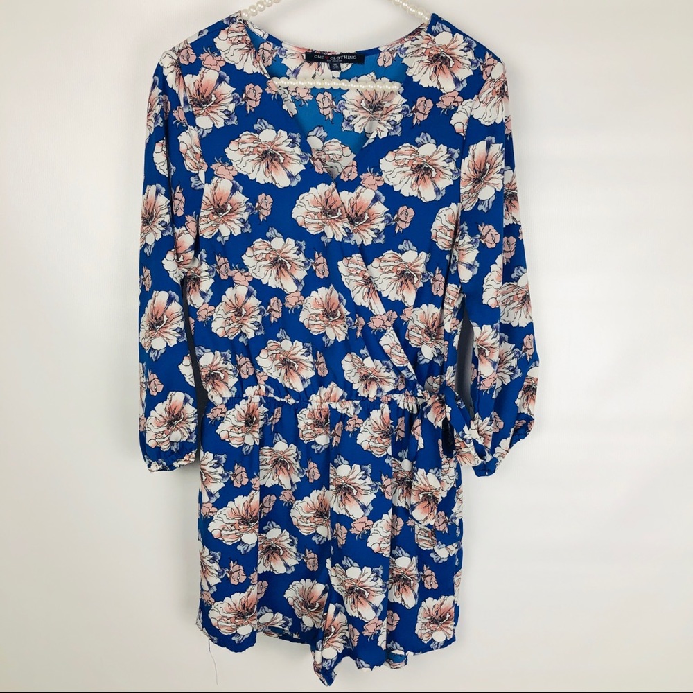 ONE CLOTHING | Blue Flower Romper